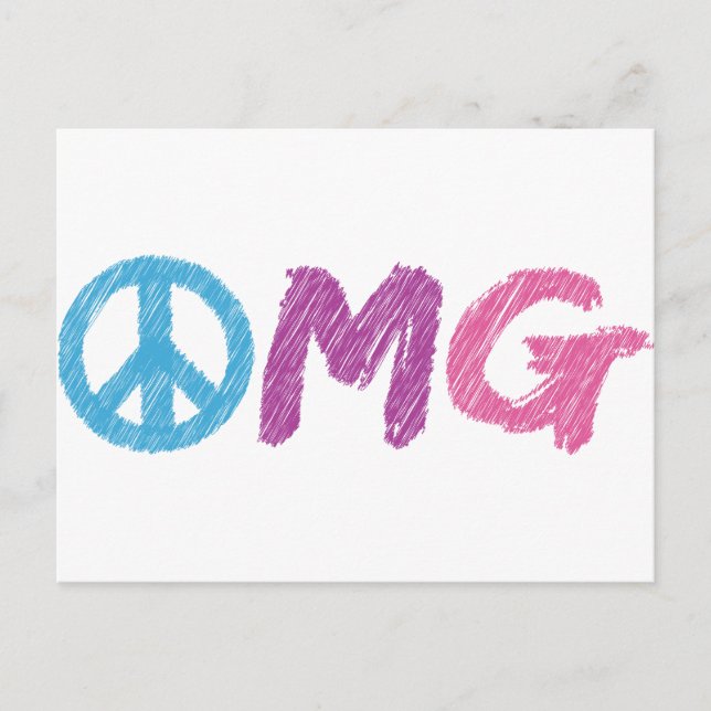 omg peace sign postcard (Front)