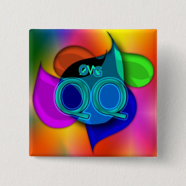 OMG! qq 15 Cm Square Badge (Front)
