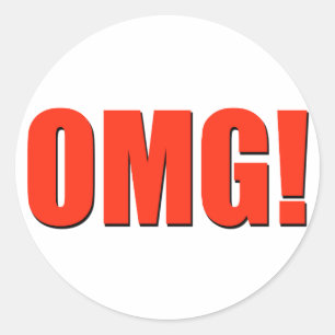 OMG! red Classic Round Sticker
