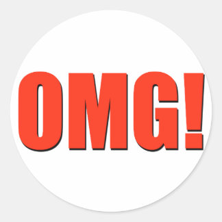OMG! red Classic Round Sticker