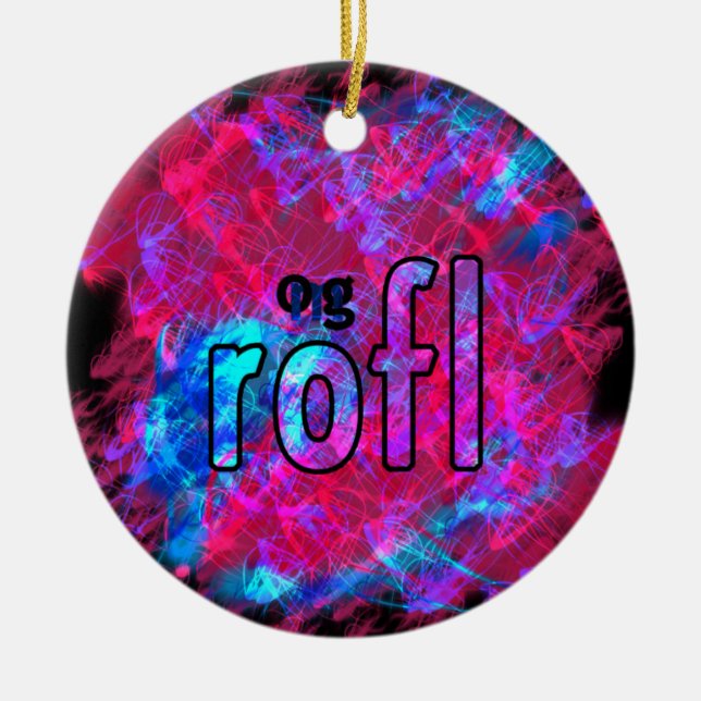 OMG! rofl Ceramic Tree Decoration (Front)