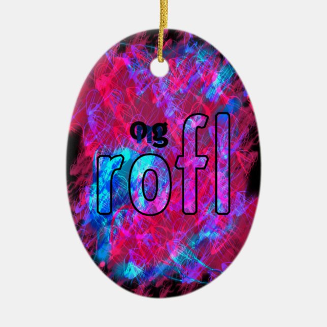 OMG! rofl Ceramic Tree Decoration (Front)