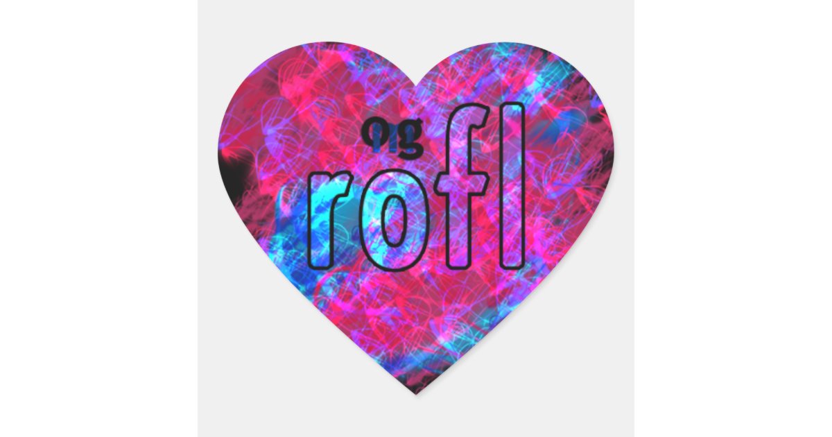 OMG! rofl Heart Sticker | Zazzle