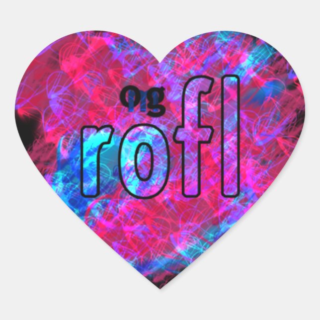 OMG! rofl Heart Sticker (Front)