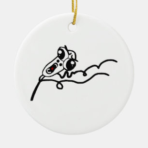 OMG RUN Scared Rage Face Comic Meme Ceramic Tree Decoration