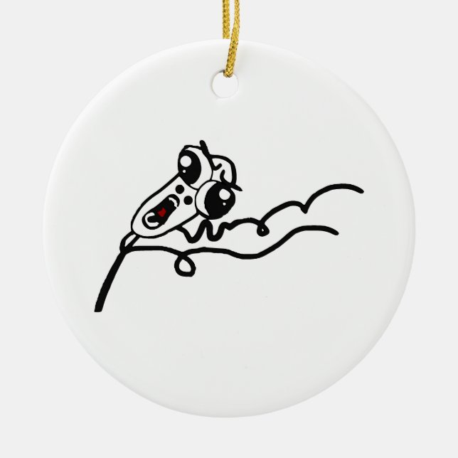 OMG RUN Scared Rage Face Comic Meme Ceramic Tree Decoration (Front)