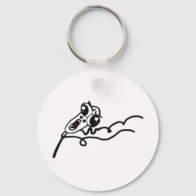 OMG RUN Scared Rage Face Comic Meme Key Ring (Front)