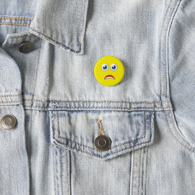 OMG Scared Emoji 3 Cm Round Badge (In Situ)
