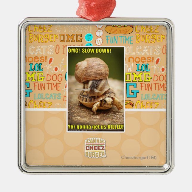 OMG! Slow down! Metal Tree Decoration (Front)