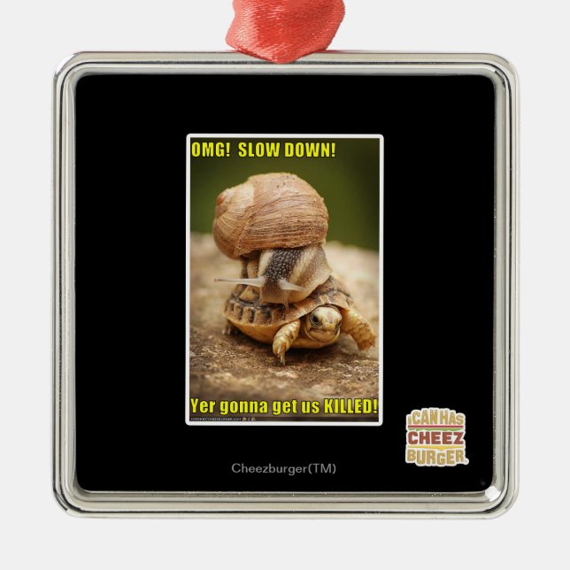 OMG! Slow down! Metal Tree Decoration (Front)