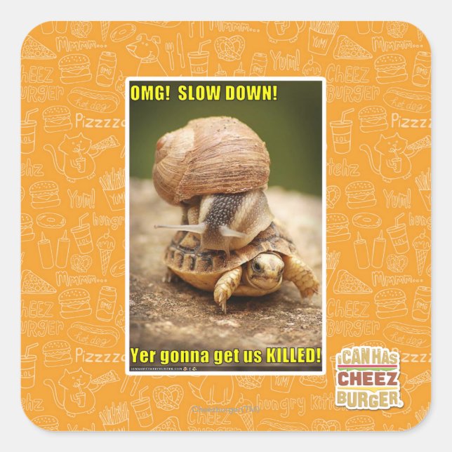 OMG! Slow down! Square Sticker (Front)