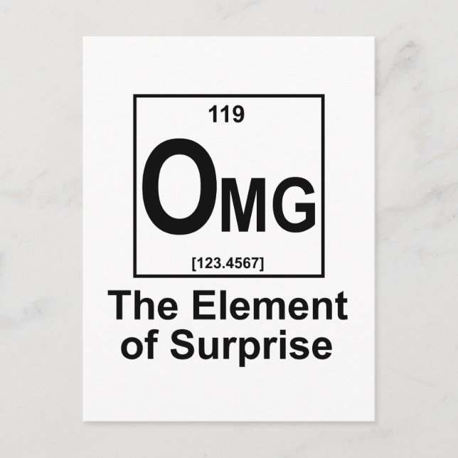 OMG The Element os Surprise Postcard (Front)