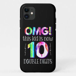 OMG! This Kid Is Now 10 Double Digits Paint Drip iPhone 11 Case