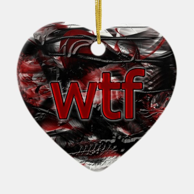 OMG! wtf Ceramic Tree Decoration (Front)