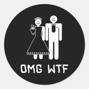 Omg Wtf Classic Round Sticker