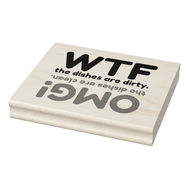 OMG WTF DISHES RUBBER STAMP (Stamp)