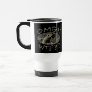 OMG WTF Gopher/Black Bground Travel Mug