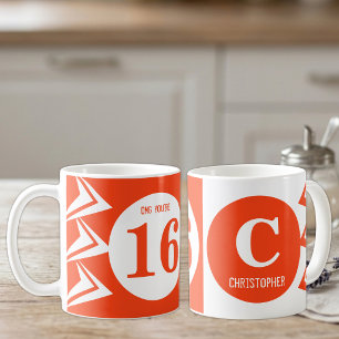 OMG you're 16 monogram name orange and white Coffee Mug