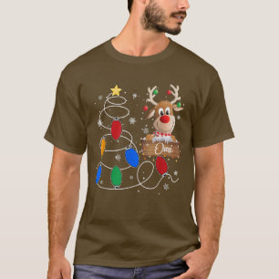 Omi Reindeer Lights Christmas Tree Cute Christmas T-Shirt