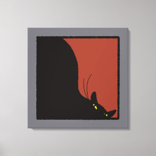 Ominous black cat canvas print
