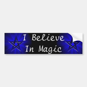 Ominous Blue Pentagram Bumper Sticker