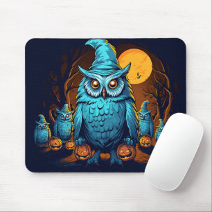 Ominous Owl On Halloween Night Graphic Halloween Mouse Mat