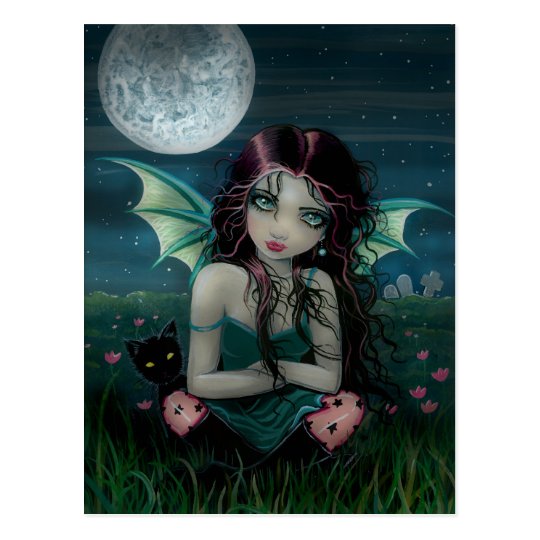 Ominously Sweet Vampire Fairy Postcard