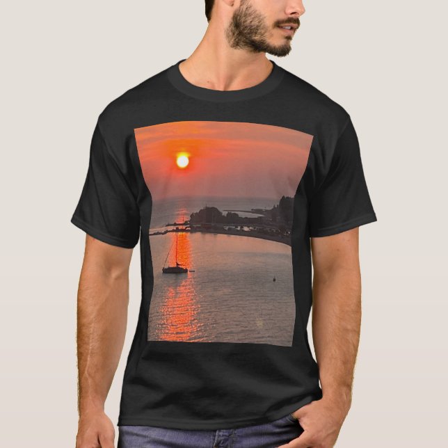 Omis Croatia Sunset Orange Sky T-Shirt (Front)