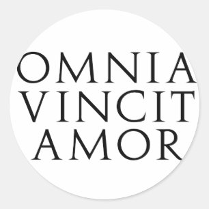 Omnia Vincit Amor Classic Round Sticker