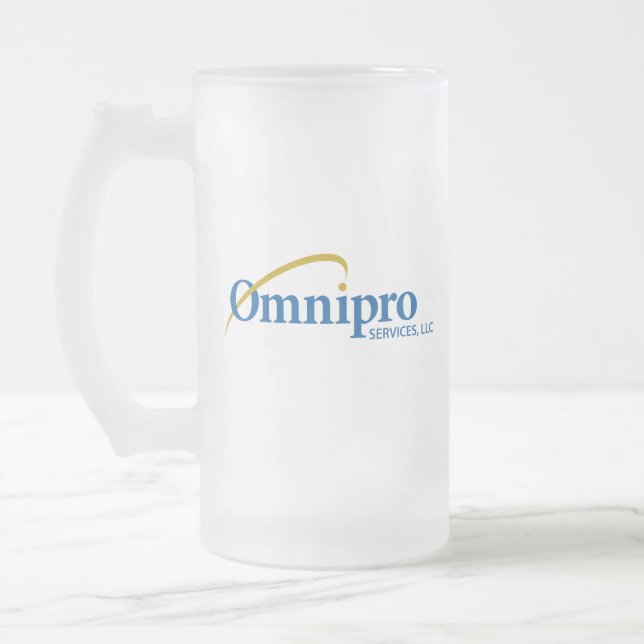 Omnipro Services Frosted Glass Mug (Left)
