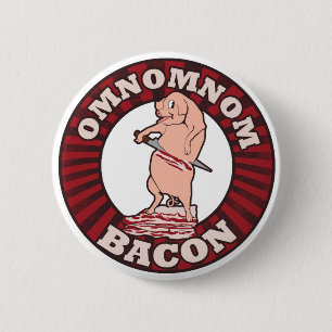 Omnom Bacon Advertising Parody 6 Cm Round Badge