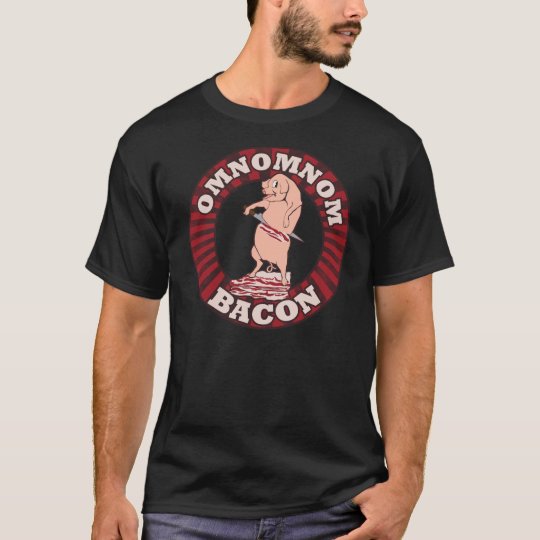 Omnom Bacon Advertising Parody T-Shirt