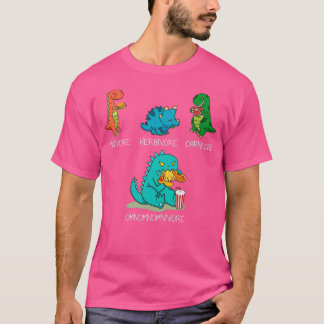Omnomnomnivore  Funny Food Eating Dinosaur  T-Shirt