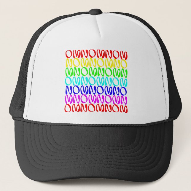 OMNOMNOMNOM 4 Rainbow 2 Trucker Hat (Front)