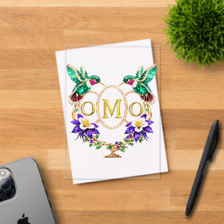 OMO Hummingbird Any Letters Custom Wedding Acrylic Invitations