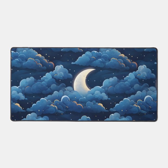 Omorfi Morphi - Desk Mat - Starry Night and Moon (Front)