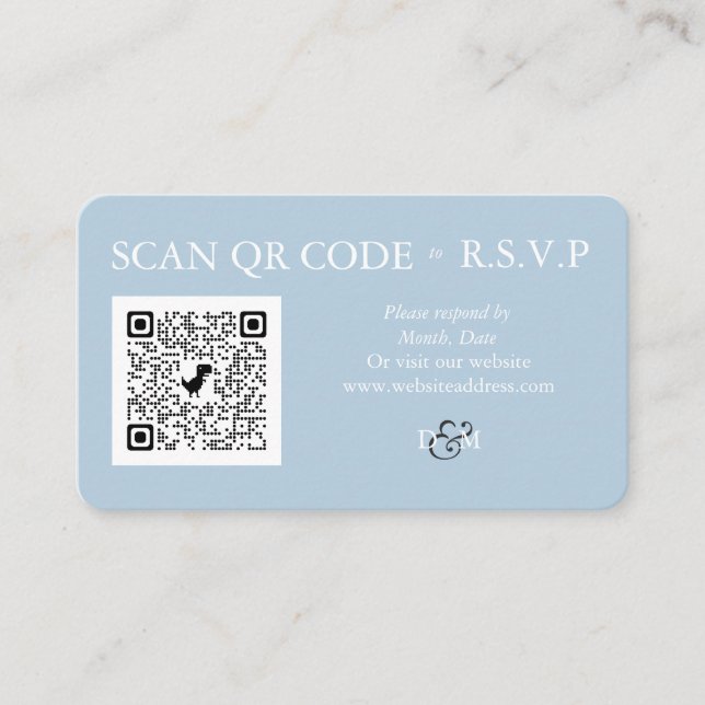 Omphalodes Blue Coloured QR Code Enclosure Card (Front)
