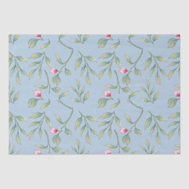 Omphalodes Blue Floral Tissue Paper (Front)