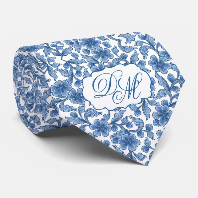 Omphalodes Blue & Skydiver Blue Wedding Keepsake  Tie (Rolled)