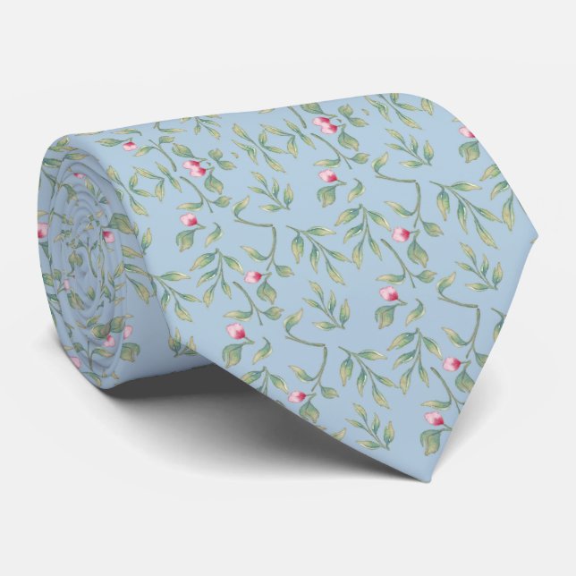 Omphalodes Blue Wedding Keepsake  Neck Tie (Rolled)
