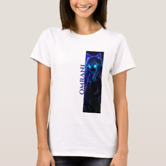 Omrani Light-Drawn Girl – Luminous Art T-Shirt