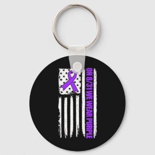 On 831 We Wear Purple Usa Flag Drug Overdose Aware Key Ring