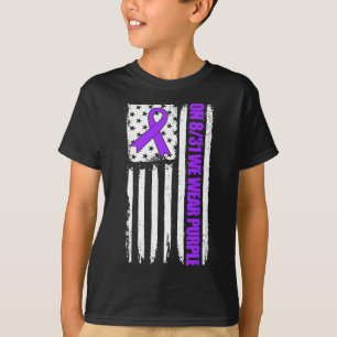 On 831 We Wear Purple Usa Flag Drug Overdose Aware T-Shirt