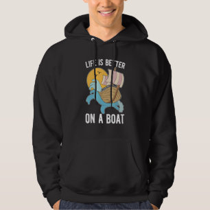 On A Boat Sailor Skipper Nautical Sailing Hoodie