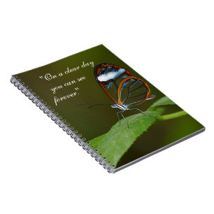"On a Clear Day" Glasswing Butterfly Design Notebook
