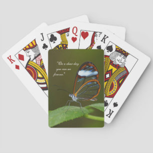 "On a Clear Day" Glasswing Butterfly Design Playing Cards