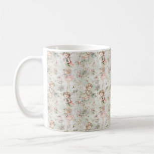 on a flower field girl butterfly in a wreath coffee mug