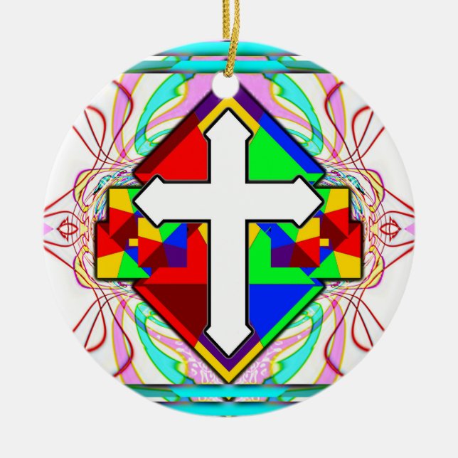 "On a Grail Quest" Ceramic Tree Decoration (Front)