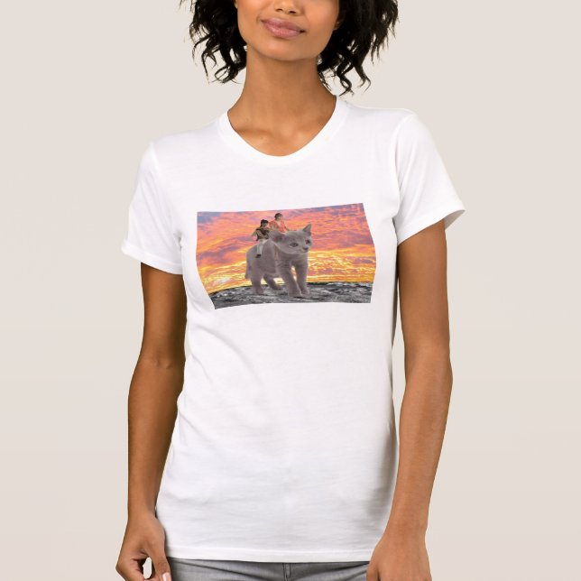 on a kittie cat T-Shirt (Front)