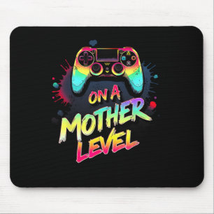 On A Mother Level Up Mothers Day Gamer Mom Retro C Mouse Mat